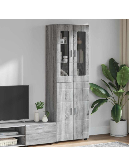 Credenza Grigio Sonoma 60 x 35 x 182 cm Legno multistrato