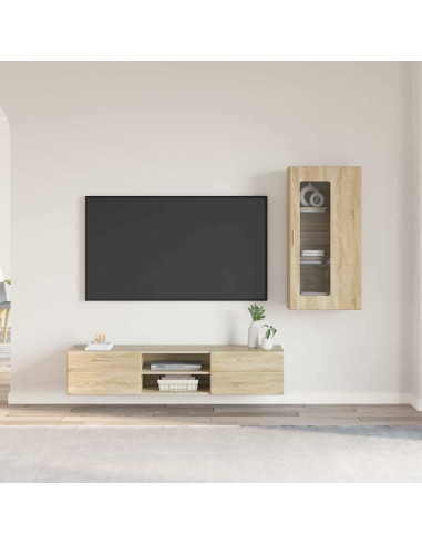 Set mobile TV con cassetto Rovere Sonoma Legno multistrato
