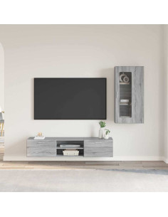 Set mobile TV con cassetto Grigio Sonoma Legno multistrato