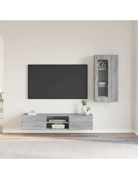 Set mobile TV con cassetto Grigio Sonoma Legno multistrato