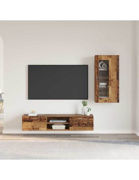 Set mobile TV con cassetto Legno vecchio Legno multistrato