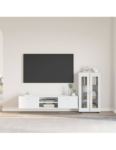 Set mobile TV con cassetto con porta Bianco Legno multistrato