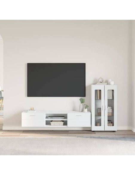 Set mobile TV con cassetto con porta Bianco Legno multistrato