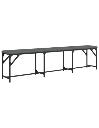Panca da Pranzo Grigio Scuro 186x32x45 cm in Acciaio e Tessuto