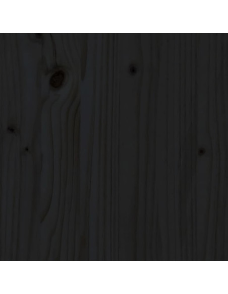 Testiera per Letto Nera 146x4x100 cm in Legno Massello di Pino