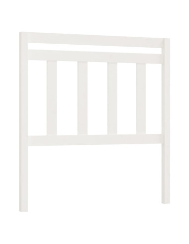 Testiera per Letto Bianca 106x4x100cm in Legno Massello di Pino
