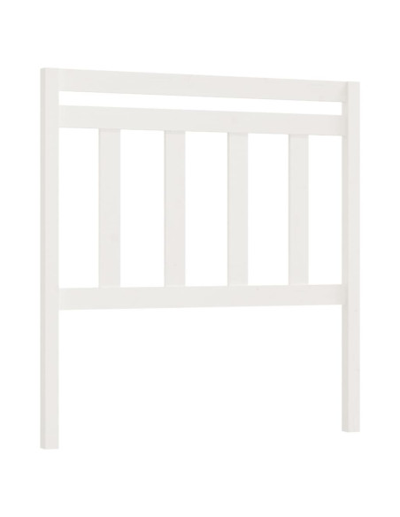 Testiera per Letto Bianca 106x4x100cm in Legno Massello di Pino