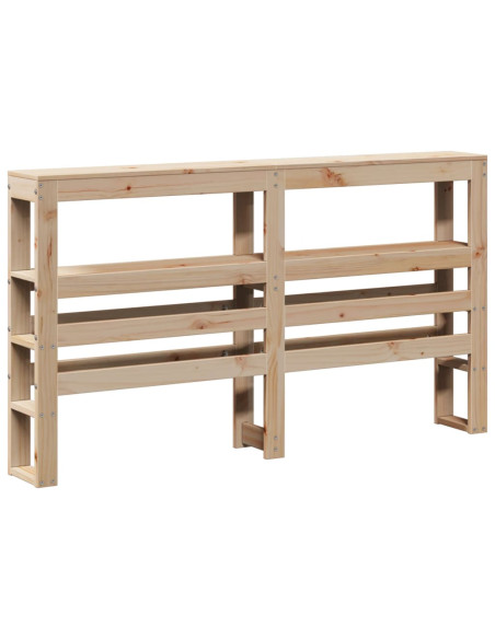 Testiera con Ripiani 140 cm in Legno Massello di Pino