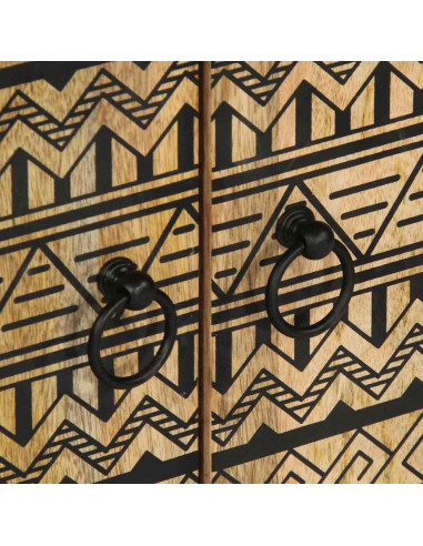 Credenza 60x33,5x75 cm in Legno Massello di Mango Grezzo