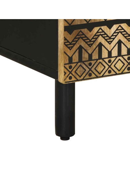 Credenza 90x33,5x75 cm in Legno Massello di Mango Grezzo