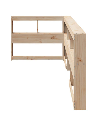 Testiera Libreria a L 90 cm in Legno Massello di Pino