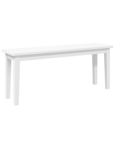 Panca 110 cm Bianco in Legno Massello di Hevea