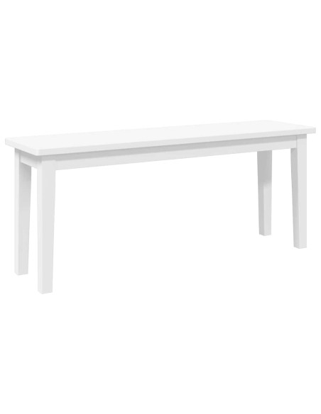 Panca 110 cm Bianco in Legno Massello di Hevea