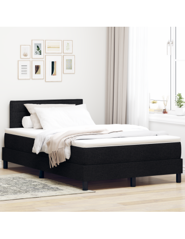 Letto a molle con materasso con led Nero 120 x 200 cm Tessuto