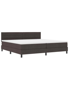 Letto a molle con materasso Marrone Scuro 200 x 200 cm Tessuto 2