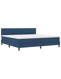 Letto a molle con materasso con led Blu 200 x 200 cm Tessuto 2