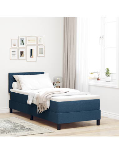 Letto a molle con materasso con led Blu 80 x 200 cm Tessuto