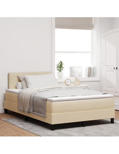 Letto a molle con materasso con led Crema 120 x 200 cm Tessuto