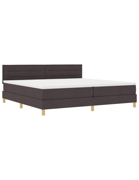 Letto a Sorgente LED con led Marrone Scuro 200 x 200 cm Tessuto