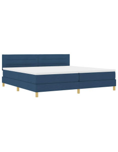 Letto a Sorgente LED con materasso Blu 200 x 200 cm Tessuto 2