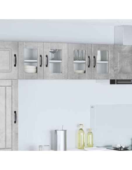 Mobile da cucina con porta 2 pcs Grigio cemento 60 x 31 x 40 cm