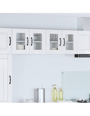 Mobile da cucina con porta 2 pcs Bianco Lucido 60 x 31 x 40 cm