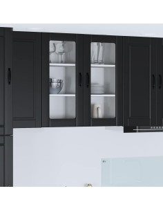 Mobile da cucina 2 pcs Nero 40 x 31 x 80 cm Legno multistrato