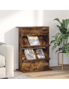 Scaffale per riviste Rovere fumé 70 x 41 x 96 cm