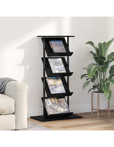 Scaffale per riviste Rovere Nero 68 x 40 x 123.5 cm