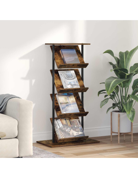 Scaffale per riviste Rovere fumé 68 x 40 x 123.5 cm