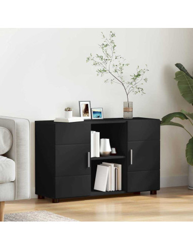 Credenza con porta Nero 88,5 x 30,5 x 55,5 cm Legno multistrato