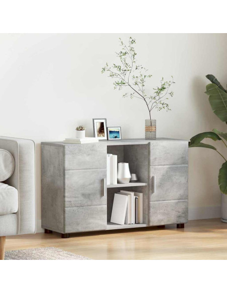Credenza Grigio cemento 88,5 x 30,5 x 55,5 cm Legno multistrato