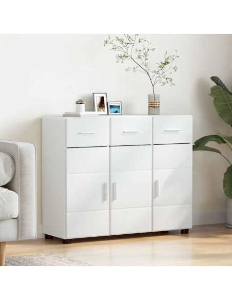 Credenza con porta Bianco 88,5 x 30,5 x 73 cm Legno multistrato