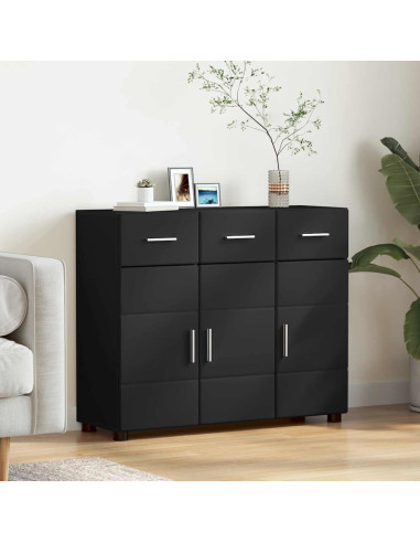Credenza con porta Nero 88,5 x 30,5 x 73 cm Legno multistrato