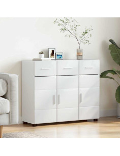 Credenza Bianco Lucido 88,5 x 30,5 x 73 cm Legno multistrato