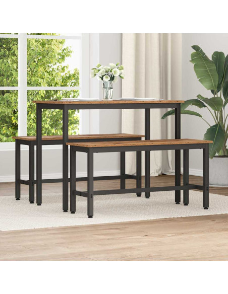 Panchina da pranzo 2 pcs Legno vecchio 100 x 32,5 x 48,5 cm