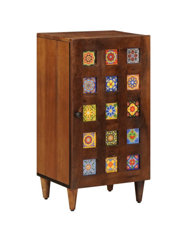 Credenza con porta Noce 40 x 33 x 75 cm Legno di mango massello