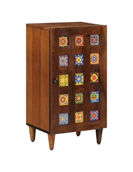 Credenza con porta Noce 40 x 33 x 75 cm Legno di mango massello