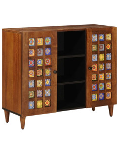 Credenza Noce 90 x 33,5 x 75 cm Legno di mango massello