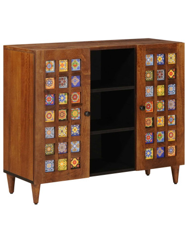 Credenza Noce 90 x 33,5 x 75 cm Legno di mango massello