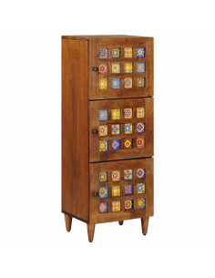 Credenza Noce 40 x 33 x 110 cm Legno di mango massello