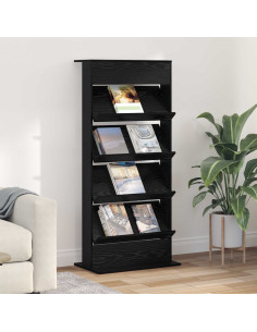 Scaffale per riviste Rovere Nero 70 x 41 x 156 cm