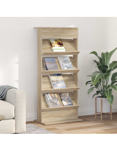 Scaffale per riviste Rovere Sonoma 70 x 41 x 156 cm
