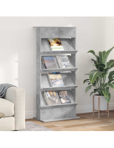 Scaffale per riviste Grigio cemento 70 x 41 x 156 cm