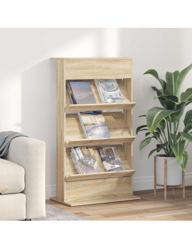 Scaffale per riviste Rovere Sonoma 70 x 41 x 126 cm