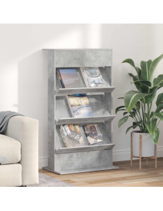Scaffale per riviste Grigio cemento 70 x 41 x 126 cm