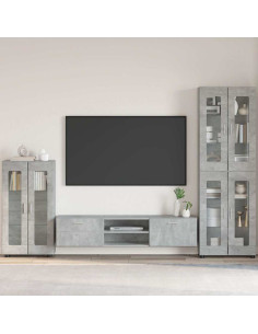 Credenza Grigio cemento 55,5 x 29 x 103 cm Legno multistrato