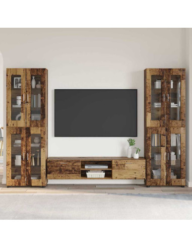 Set mobile TV con cassetto Legno vecchio Legno multistrato
