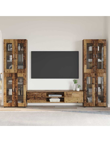 Set mobile TV con cassetto Legno vecchio Legno multistrato