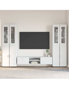 Set mobile TV con cassetto con porta Bianco Legno multistrato